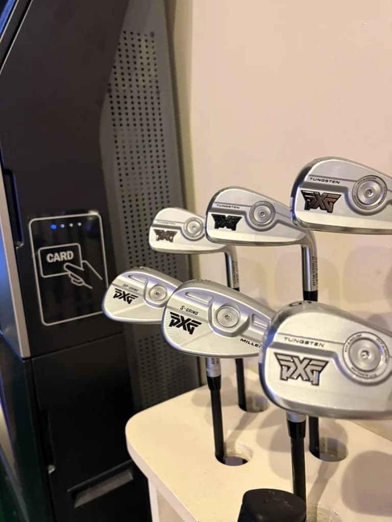 PXG irons available at Aya Golf Lounge Honolulu — S-Grind, Tungsten, and Milled models for guest use