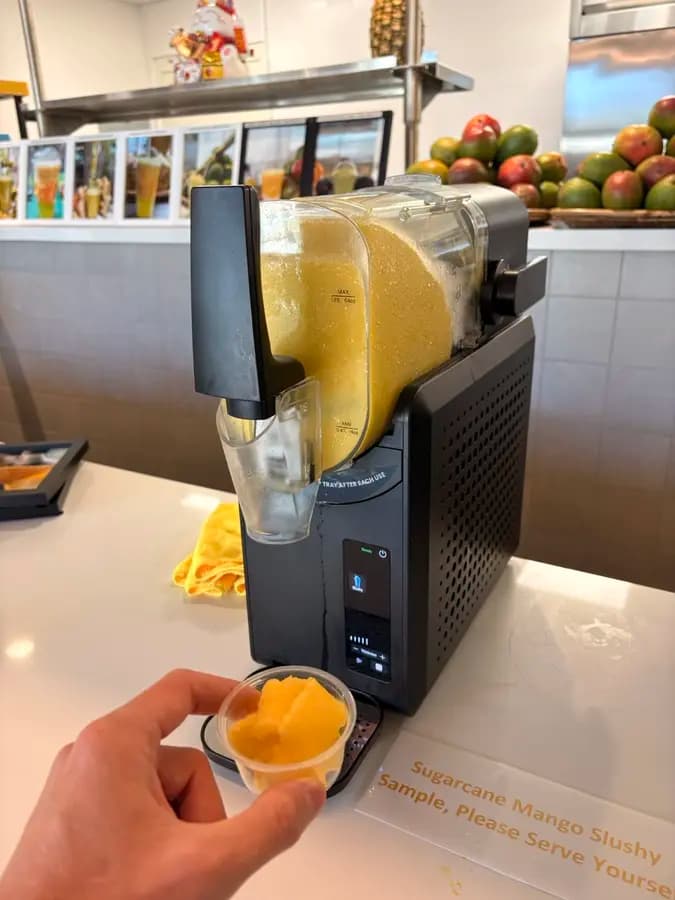 Fresh sugarcane mango slushy at Aloha Sugarcane Juice at The Park on Keeaumoku